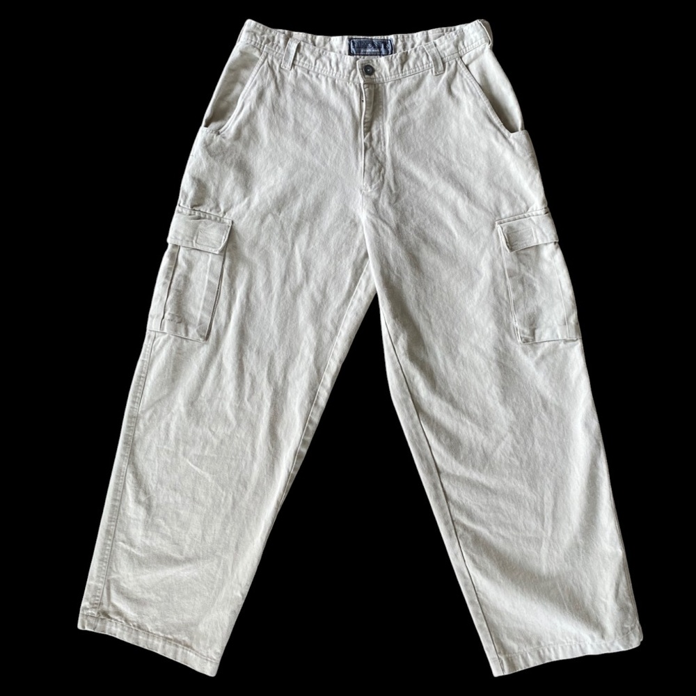Y2K 00s Nikoata Khaki Wide Leg Baggy Cargo Skate Pants 20" JNCO Style Fits 32x32
